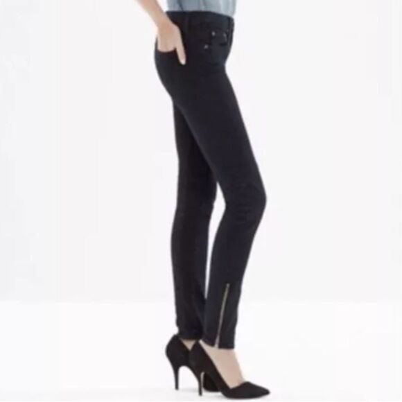 Madewell ‘Skinny Skinny’ Zip Ankle Jean in Rebel Wash Size 26 - Picture 2 of 12